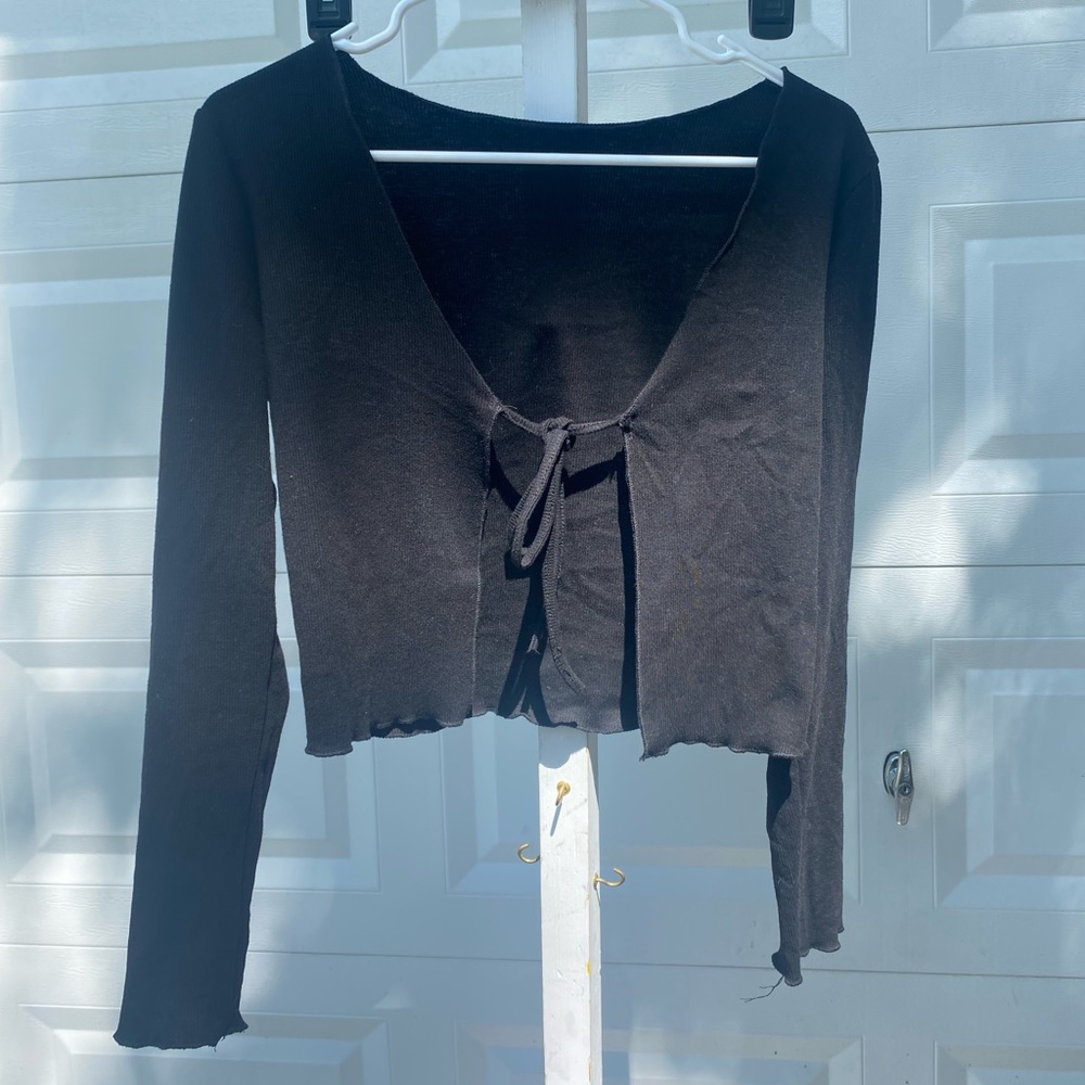 90s black tie top
